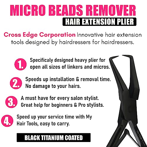 My Hair Tools Black Micro Link Hair Extension Kit with Pliers & Bead Remover