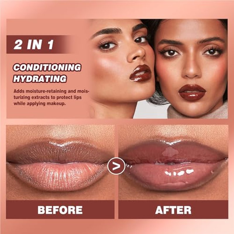 4-Piece Hydrating Lip Gloss Set, High Shine Glass Finish Plumping Lip Jam, Moisturizing Jelly Lipstick Gift for Women