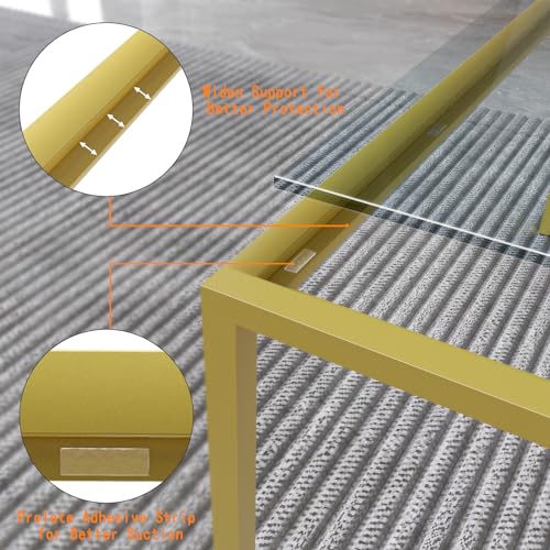 Gold Glass Coffee Table Modern Center Table for Living Room Minimalist Design