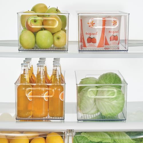 iDesign Stackable Fridge Bin Set of 4 - Clear Kitchen & Pantry Storage