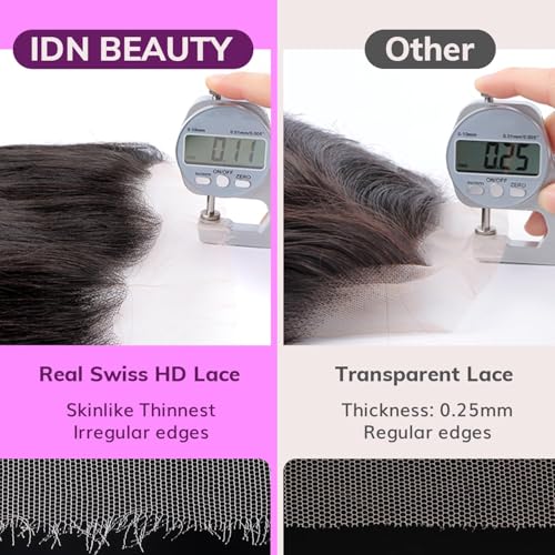 12 Inch Body Wave Lace Closure - HD Transparent Swiss Lace, Human Hair, Natural Black