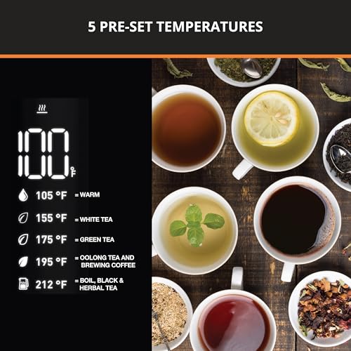KRUPS Smart Temp Digital Electric Kettle 1.7L - Precise Temperature Control & Cool-Touch Exterior