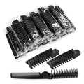 100 Pack Foldable Hair Combs Bulk with Double-Headed Teeth - Black, One Size