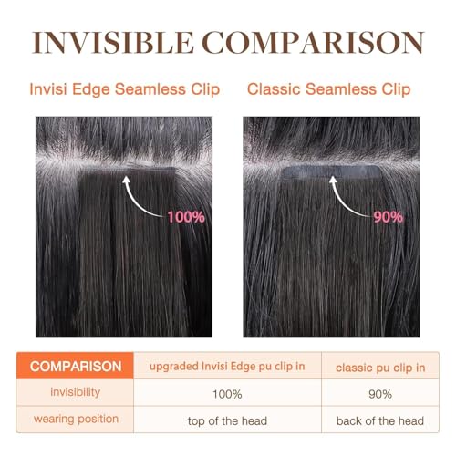 GOO GOO Invisi Edge Clip-in Hair Extensions Set 12 Inch Light Blonde Highlighted Golden Blonde, 85g