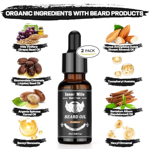 Men's Beard Grooming Kit with Sandalwood Oil - Conditioner, Oil & Care Set