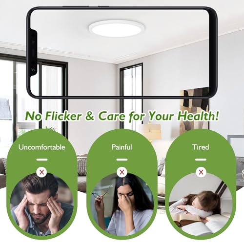 12 Inch Dimmable LED Flush Mount Ceiling Light 3200LM 5000K Brightever