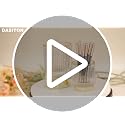 DASITON Makeup Brush Holder Organizer Glass Storage Vase S+L Clear