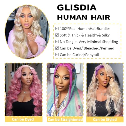 613 Blonde 13x4 HD Lace Closure Human Hair Body Wave 14 Inch - Free Part Natural Hairline