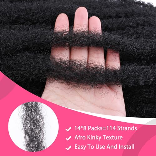 18 Inch Marley Twist Braiding Hair - 8 Pack, 1B# Natural Black, Crochet Faux Locs