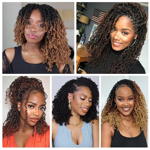 Pre-Looped Yanky Twist Crochet Hair Extensions 12 Inch for Natural Hairstyles