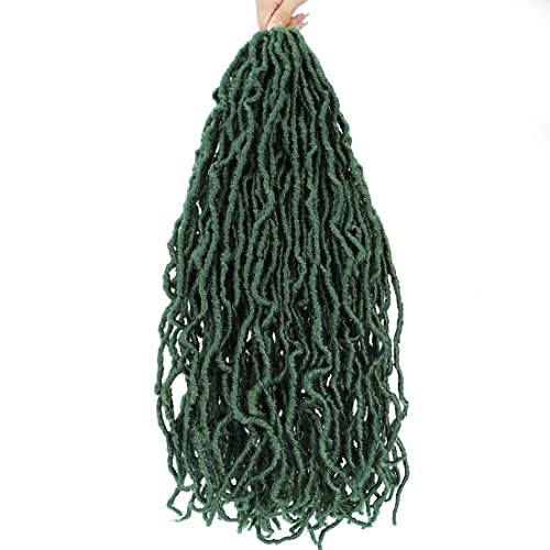 Faux Locs Crochet Hair 24 Inch Green - Pre Loop, Soft Locs, 6 Packs