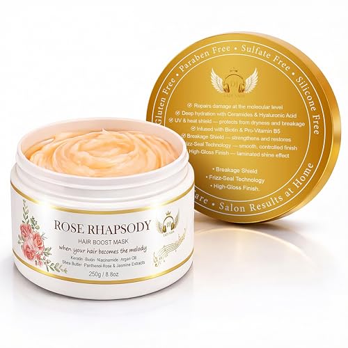 DJ LADY NADA Rose Rhapsody Deep Hair Mask for Damaged & Frizzy Hair – 8.8 oz