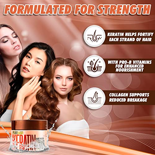 Keratin Shampoo and Conditioner Set with Hair Mask for Shine & Nourishment