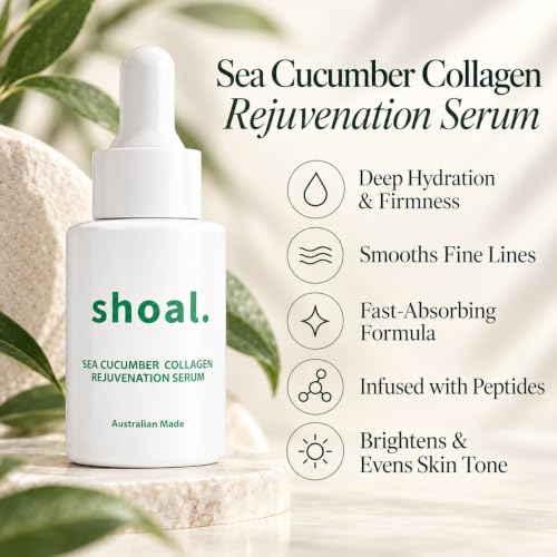 Australian Collagen Face Serum with Sea Cucumber & Hyaluronic Acid - Firming & Hydrating, 1 fl oz