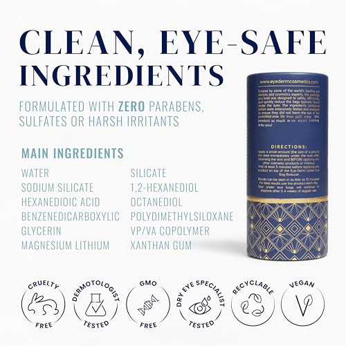 Eyederm Cosmetics Eye Bag Reducer Cream | Refreshing Under Eye Cream for Dark Circles, Puffiness and Bags Under Eyes | Ophthalmologist-Developed, Free From Common Irritants | 0.5 fl oz
