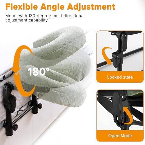 Adjustable Massage Headrest for Bed with Armrest Shelf - Portable Face Down Pillow for Home, Spa, and Post-Surgery Relief
