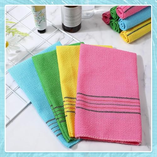 Large 50 Pcs Exfoliating Body Washcloths Set - Reusable Bath Scrub Towels
