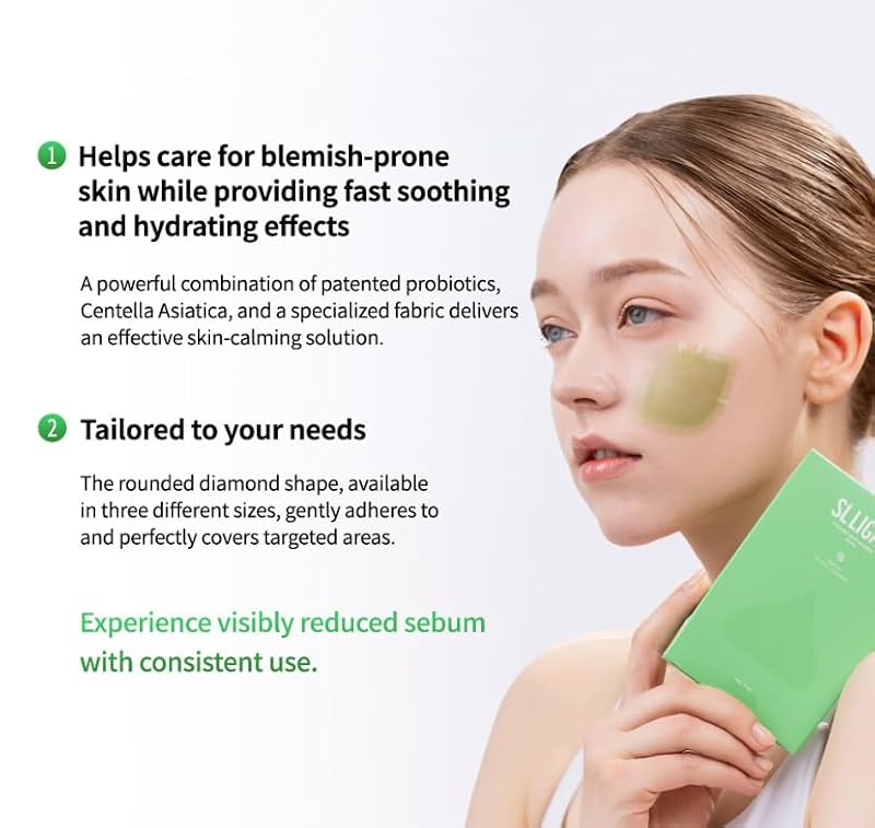 SLLIGHT Cica Hydrocolloid Acne Patches - Redness & Blemish Treatment, 62 Patches