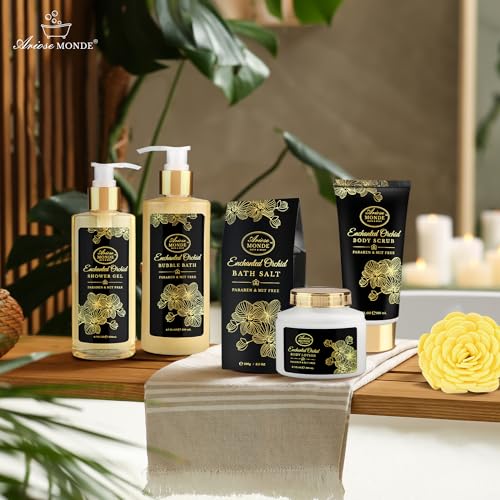 Enchanted Orchid Spa Gift Basket for Women - Bath Sets & Body Care
