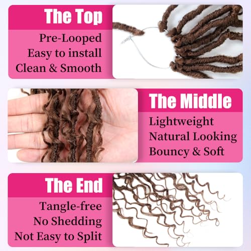 Niseyo 30-Inch Faux Locs Curly Ends Goddess Locs Crochet Hair 30# 8-Pack