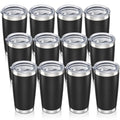 Black 20 oz Stainless Steel Insulated Tumbler with Lid - Leakproof Travel Mug