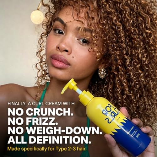 Curl Cream for Wavy & Curly Hair - Anti-Frizz, Lightweight, Sulfate & Paraben Free, 8.4 oz