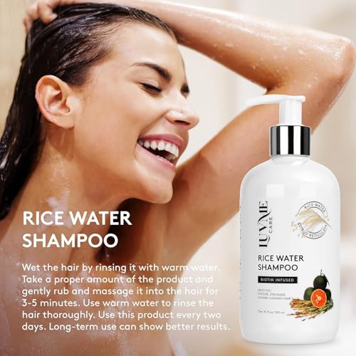 Rice Water Hair Thickening Shampoo & Conditioner Set with Biotin | Strengthening & Volumizing for All Hair Types