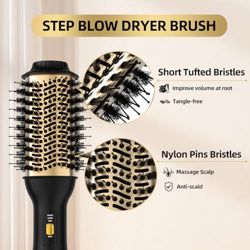 Golden 4-in-1 Hot Air Brush with Oval Barrel - Salon-Grade Hair Styling Tool