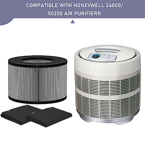 White HEPA & Carbon Pre-Filter Set for Honeywell Air Purifiers - 50250-S Variation