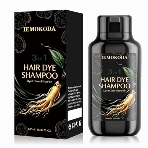 Dark Brown Hair Dye Shampoo for Gray Coverage & Vibrant Shine - 3-in-1 Hair Color