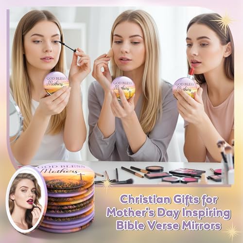 Christian Inspirational Compact Mirror Set - Religious Gifts for Mother & Women, Bulk 50 Sets