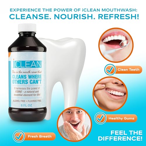 iCLEAN Molecular Iodine Mouth Rinse 8 Fl Oz, Alcohol & Fluoride Free, Variation 1