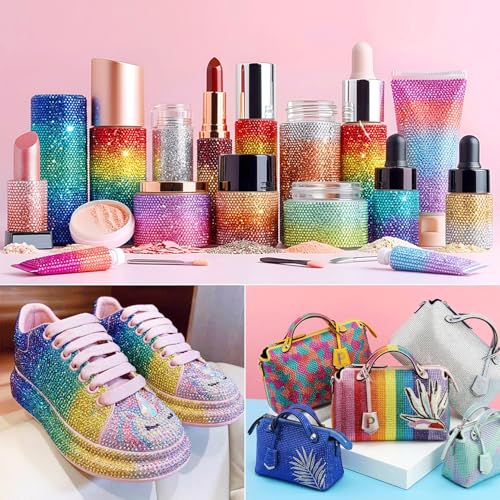 96,000 Pcs Multicolor Jelly Resin Rhinestones for Crafts & Bedazzling, 3mm Flatback Gems Kit