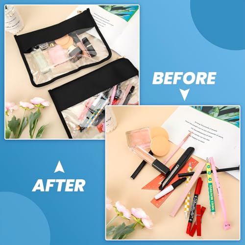 8 Pack Clear Makeup Bags with Zipper, Waterproof Travel Cosmetic Organizer