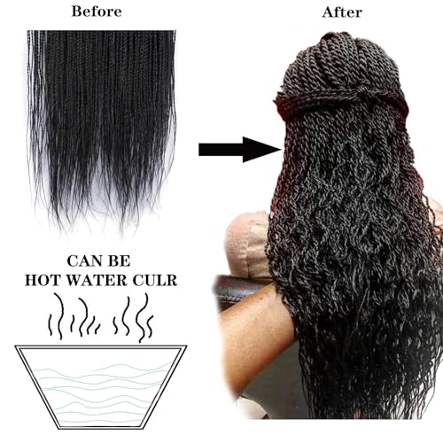 ZRQ 24 Inch Senegalese Twist Crochet Hair Prelooped 25 Strands Pack of 8, 1B#