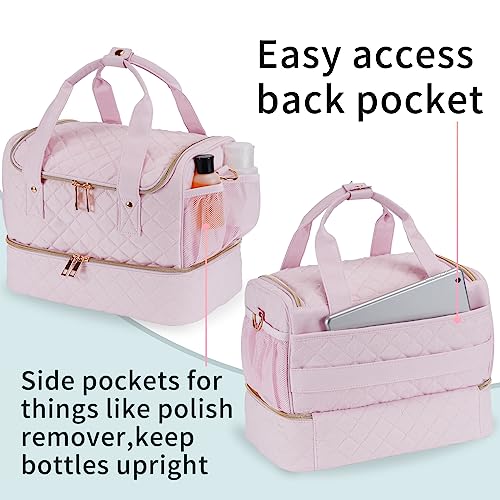 Pink Nail Polish Organizer Case - Holds 50 Bottles with Travel Handles
