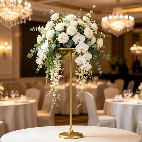 4pcs Gold Metal Wedding Flower Stand - Adjustable 39.4" Tall Table Centerpieces