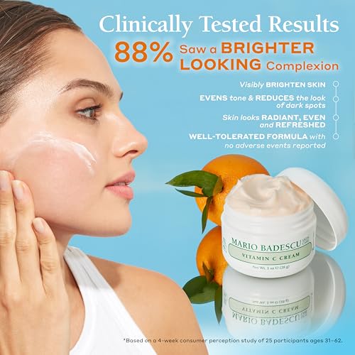 Mario Badescu Vitamin C Cream – Lightweight Daily Moisturizer with Niacinamide, 1 fl oz