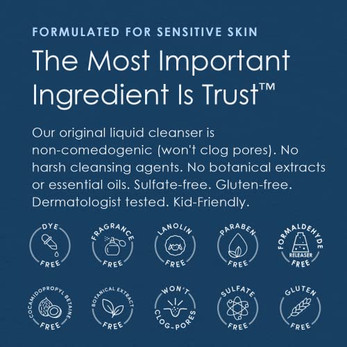 Vanicream Liquid Cleanser - 8 fl oz ? Unscented, Gluten-Free Formula for Sensitive Skin (Pack of 2)