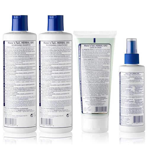 Herbal Gro 4pc Shampoo kit Includes Herbal Gro Shampoo 12oz Herbal Gro Conditioner 12oz Spray Therapy 4pc and Creme Therapy