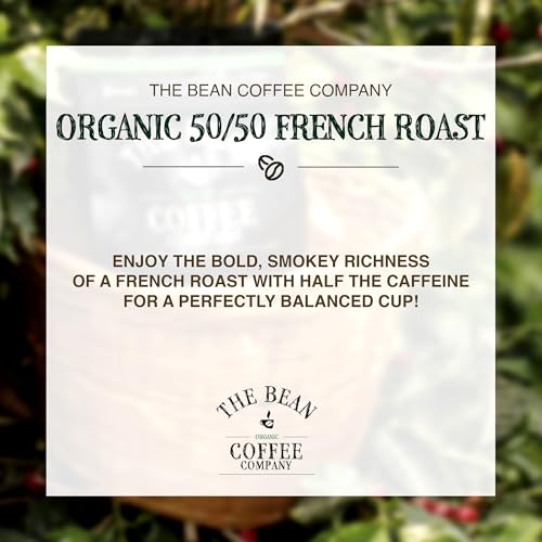 50/50 French Roast Organic Whole Bean Coffee - Half-Caff, 5 lb - Variation of 50/50 French Roast 50% Decaf