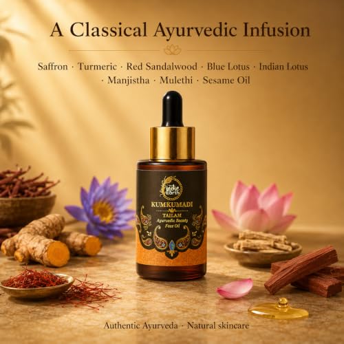 Kumkumadi Face Oil for Brightening & Anti-Aging - 30ml Ayurvedic Night Serum