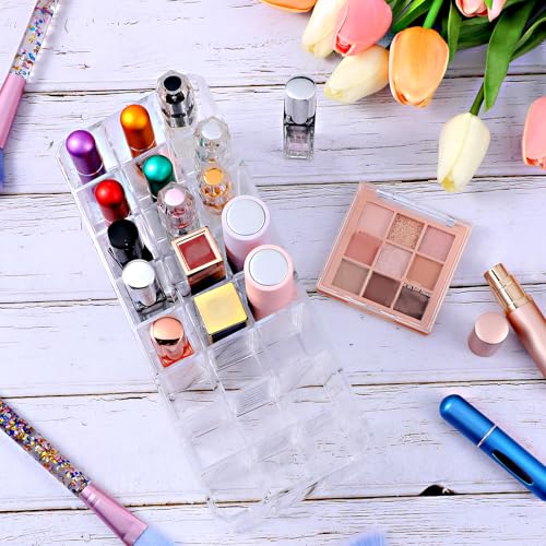 Acrylic Perfume Organizer with 48 Slots - Clear Makeup & Lipstick Storage Case