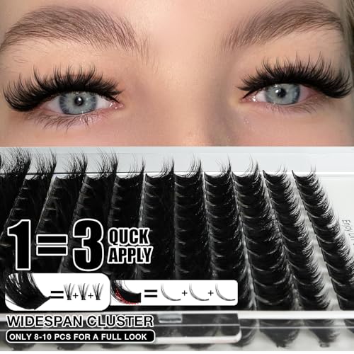Lash Clusters Kit, DIY 3D Cluster Eyelash Extensions 10?18mm,144pcs Fluffy D Curl Soft Natural Lashes with Lash Bond and Seal,Tweezers, Remover?Natural Fake Cat Eye Wispy Individual Clusters£¨181-4-L£©