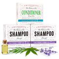Plastic-Free Shampoo & Conditioner Bar Set - All-Natural Hair Care 3-Pack