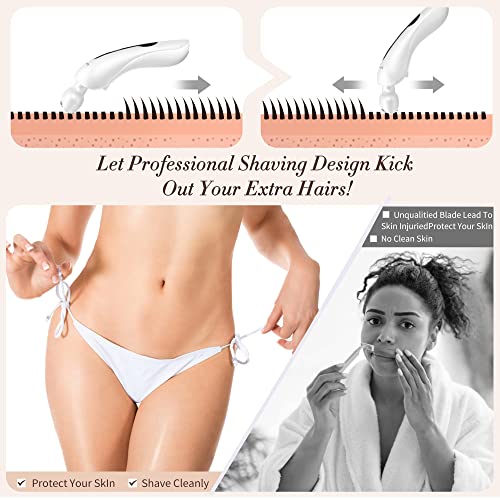 Women’s Electric Shaver Bikini & Body Trimmer - White, Rechargeable, Waterproof