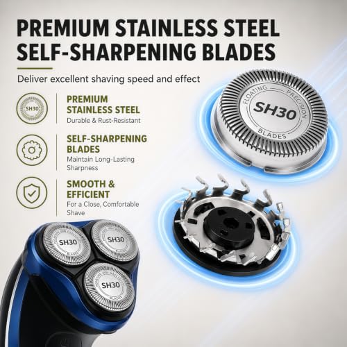 SH30 Replacement Shaver Head for Philips Series 1000 2000 3000 - Silver 9 Pack