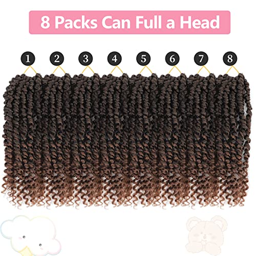 Fulcrum Passion Twist Crochet Hair 10 Inch - Pack of 8, T30#