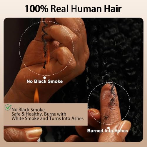 Deep Wave Crochet Hair Bundles 14 Inch Human Hair for Black Women - Honey Blonde Highlights, 120g, Feather Design