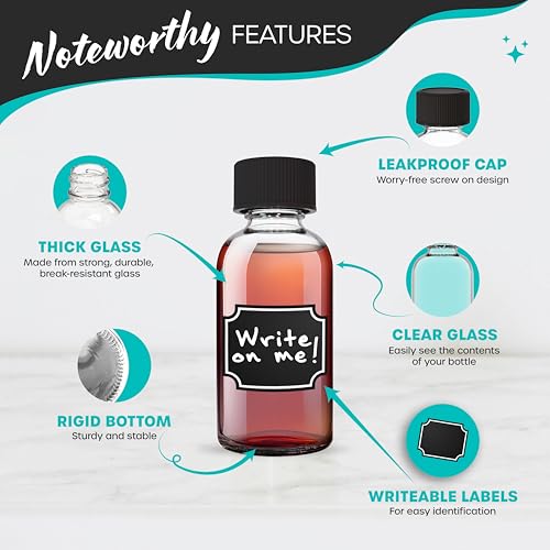 48 Pack 2oz Glass Bottles with Caps for Juicing Shots & DIY Wellness Bottles Variation of THIS listing